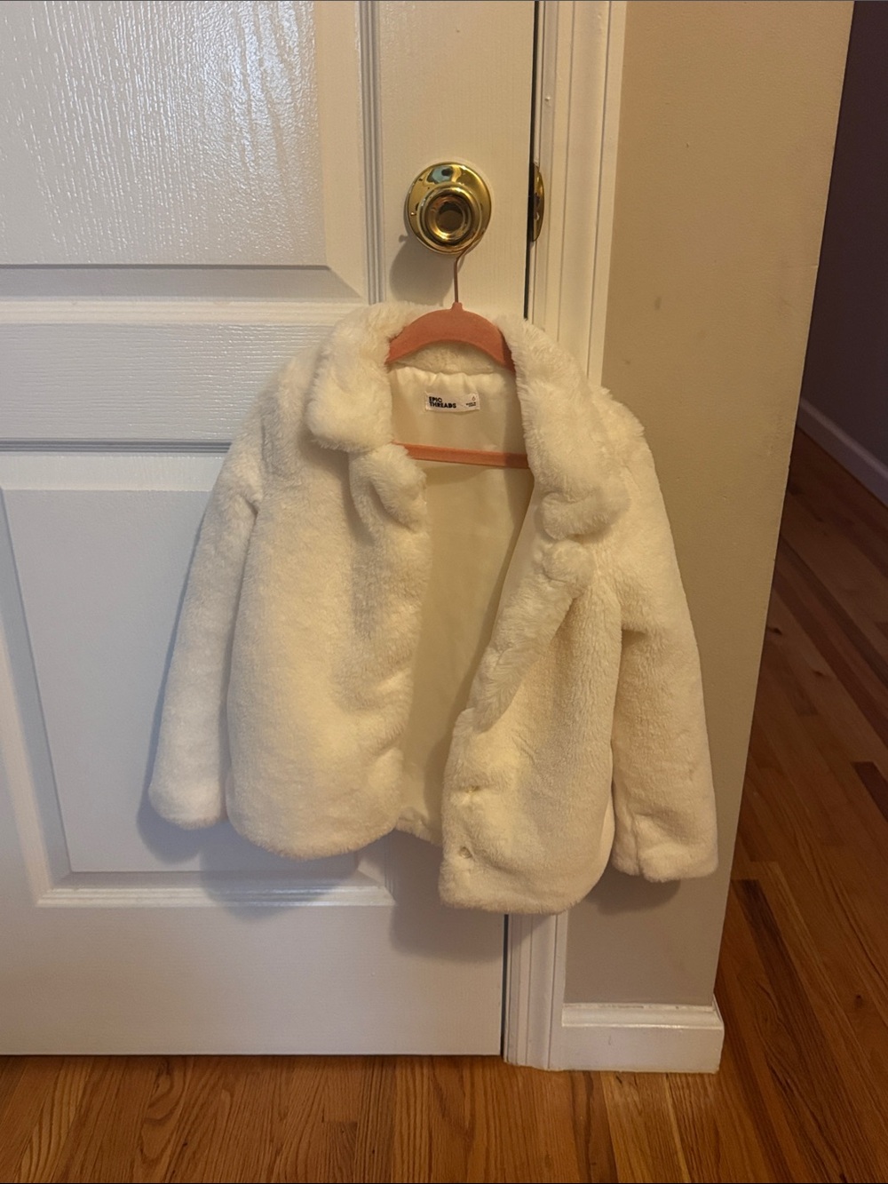 Epic Threads Cream Faux Fur Puffer Jacket for Kids